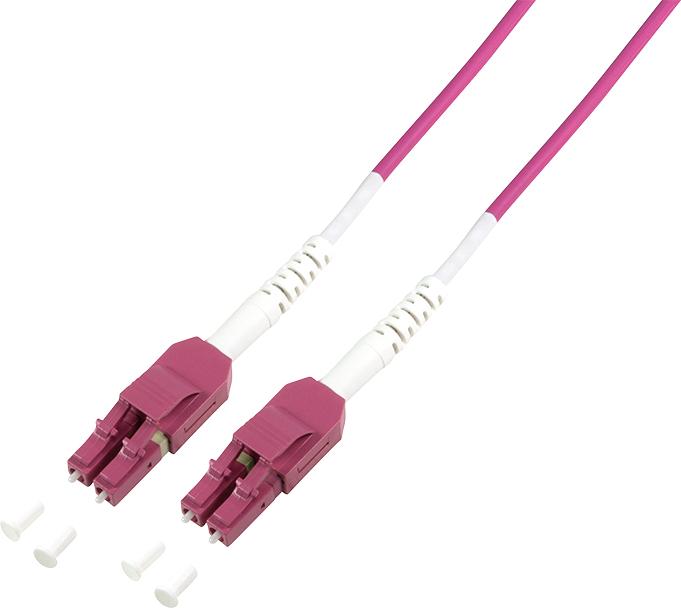 Immagine prodotto LogiLink Cavo patch in fibra ottica Uniboot, 2x LC duplex, OM4, 0,5 m soluzione patch salvaspazio per reti (CAT6, 0.50 m)