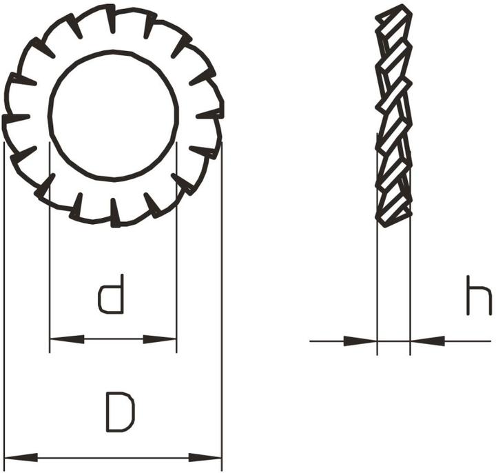 Actual product image OBO Bettermann BETTERMA SWS M6 G serrated lock washer M6, St, G SWSM6G