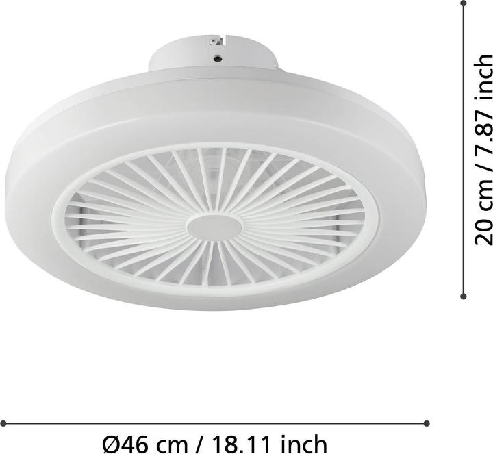 Produktbild EGLO Ortona Plafondlamp met ventilator - 46cm - AC-longer life - Wit