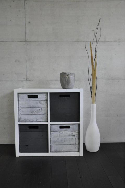 Actual product image Holz Zollhaus Storage Box Vintage Black 33 x 38 cm (32.5 x 32.5 x 37.5 cm, 39.61 l)