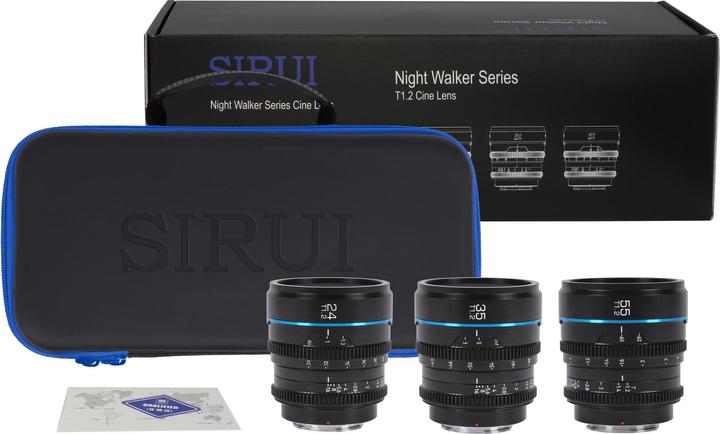 Produktbild Sirui MS-3SMB Night Walker 24+35+55mm T1.2 S35 Cine Objektiv Set (Micro Four Thirds, APS-C / DX)