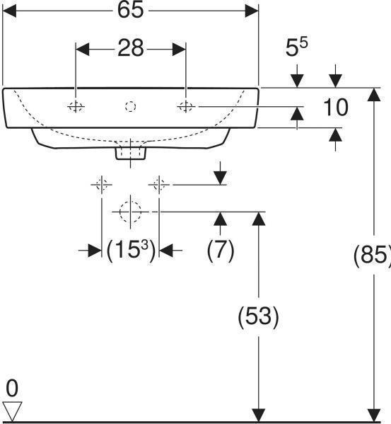 Produktbild Geberit Waschtisch Renova Plan 65 cm wei 501640001 (480 mm, 650 mm)