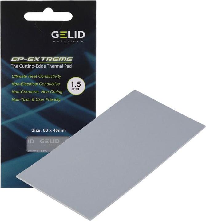 Actual product image Gelid TP-GP01-C Heat conducting pad 1.5 mm 12 W/mK L x W 80 40 (1.50 mm, 5 W/m K)