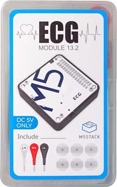 Produktbild M5Stack EKG-Modul 13.2 (AD8232) mit Kabeln und Pads
