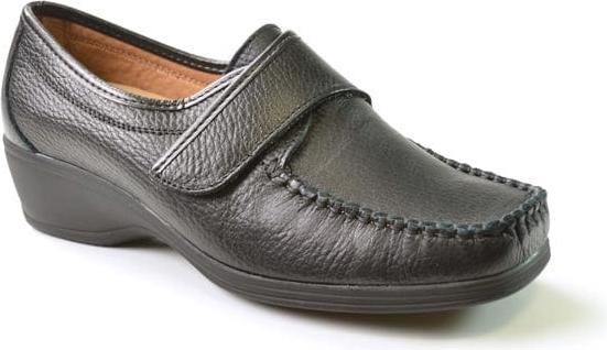 Produktbild Stile Di Vita Mocassin En Cuir Graine Avec Velcro, Talon Compense (41)