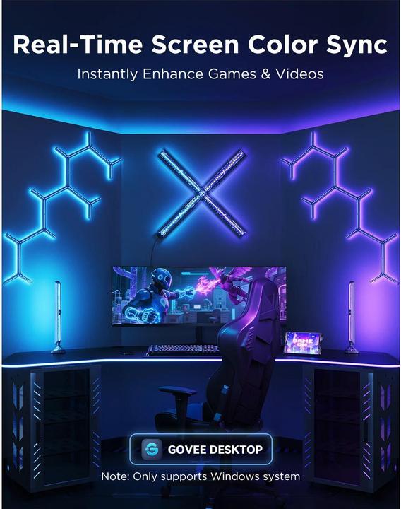 Actual product image Govee Smart Gaming Light Bars Pro (RGBIC, 44 cm, Indoor)
