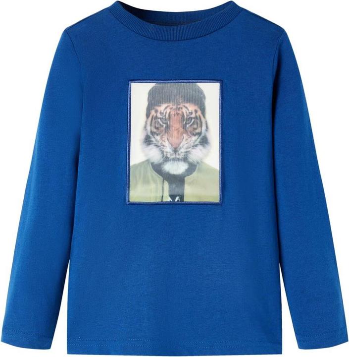 VidaXL Kinder-Langarmshirt Dunkelblau 128,Material: 100 (128)