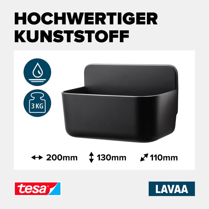Produktbild tesa LAVAA Duschkorb, klein inkl. Klebelösung ohne Bohren