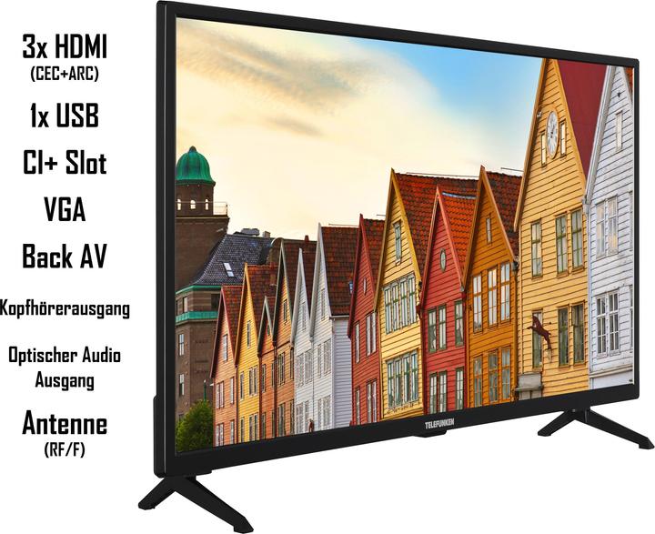 Produktbild Telefunken XF32SN550SD 32 Zoll Fernseher / Smart TV (Full HD, HDR, Triple-Tuner, DVD-Player) - Inkl. (32", LED, Full HD, 2023)