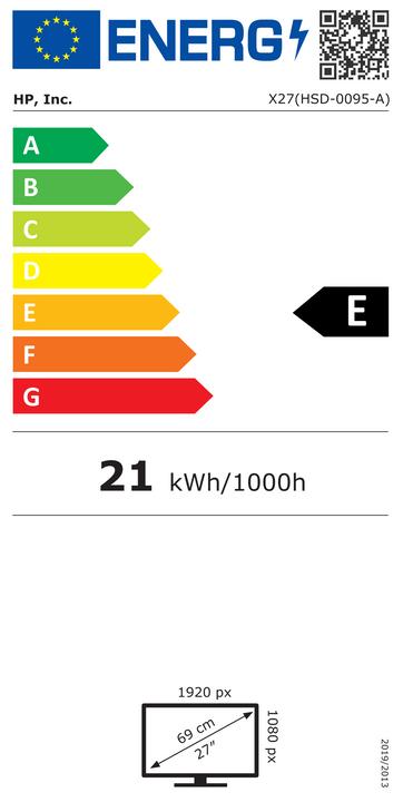 Energy Label HP X27 (1920 x 1080 pixels, 27")