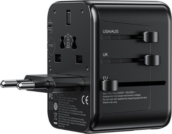 Actual product image Wekome Pop Digital Series EU/UK/US/AU charger/travel adapter + 3x USB-C & 2x USB-A (30 W)