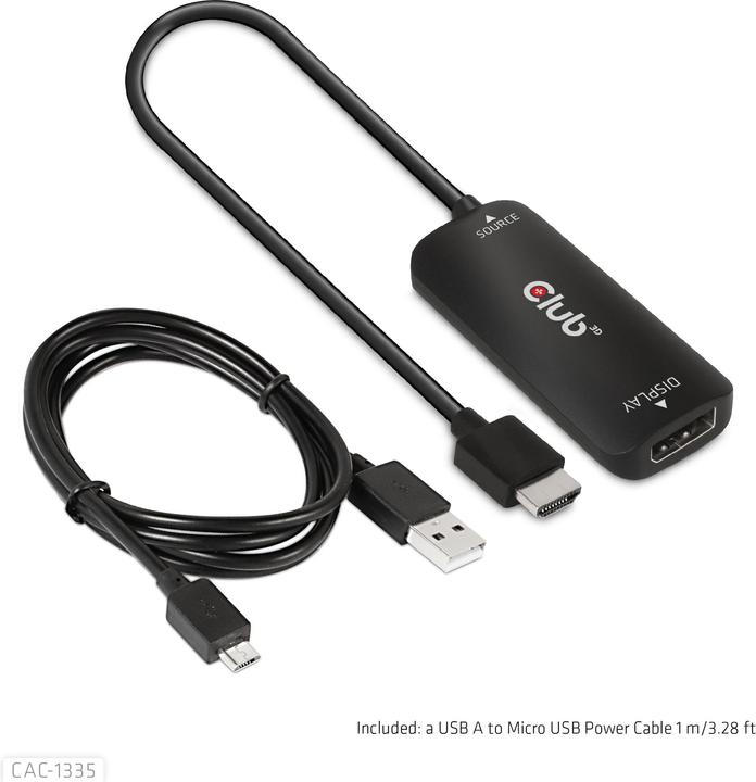 Actual product image Club 3D HDMI + Micro USB zu (DP, 0.72 cm)