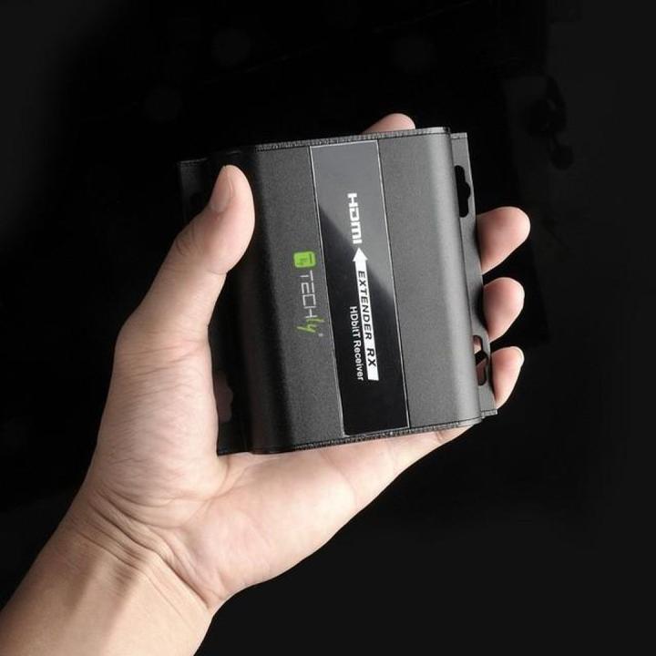 Actual product image EFB Elektronik TECHLY HDBitT HDMI Extender Set transmitter and receiver over IP via network cable Cat5/5e/6 up to