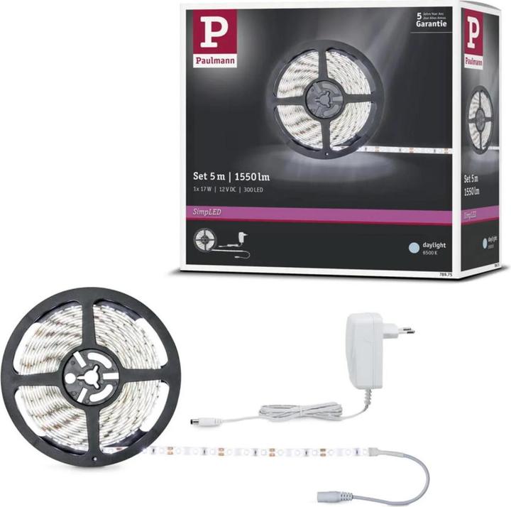 Immagine prodotto Paulmann Set completo di strisce LED SimpLED (Bianco freddo, 500 cm, Interno)