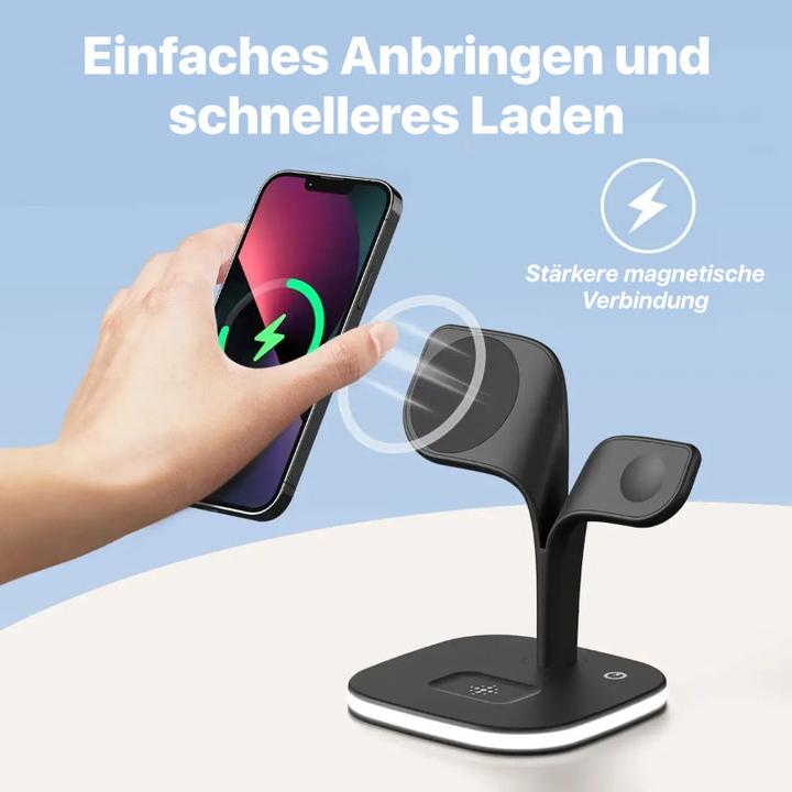Produktbild Hermex 5-in-1 wireless Ladegerät Qi-Schnellladegerät Dockingstation (15 W)