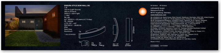 Image du produit Ledvance Endura Style Bow Wall Dg (280 lm, IP44)