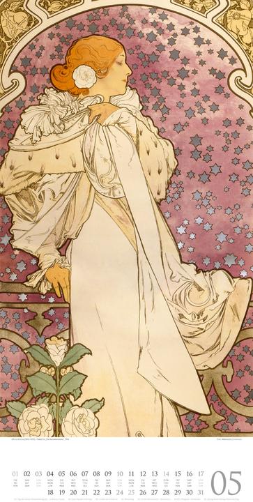 Produktbild Alfons Mucha Kalender 2026 (33 x 66 cm, Harter Einband, Deutsch, Französisch, Englisch)