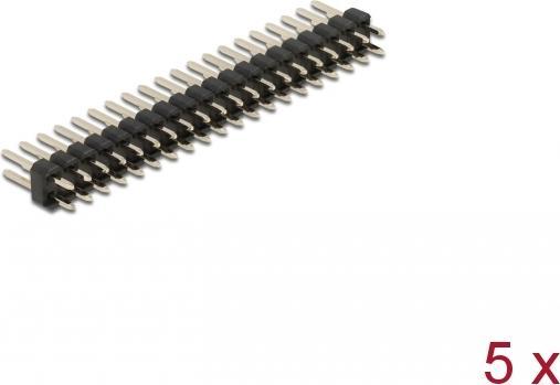 Produktbild Delock Stiftleiste 20 Pin, Rastermass 2,54 mm, 2-reihig, gerade, 5 Stück
