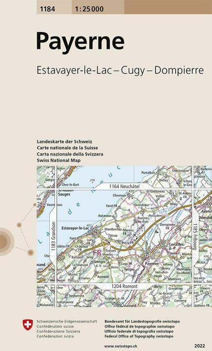 Landkarte 1184 Payerne 1:25'000