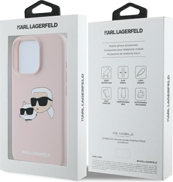 Immagine prodotto Karl Lagerfeld KLHMP16XSKCHPPLP iPhone 16 Pro Max różowy/rosa HC MagSafe Sil Stampa a doppia testa (Apple iPhone 16 Pro Max)