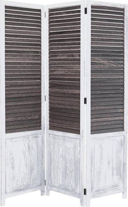 Produktbild Greendeco 3 fach Paravent Raumteiler Holz Trennwand spanische Wand Sichtschutz grau baun