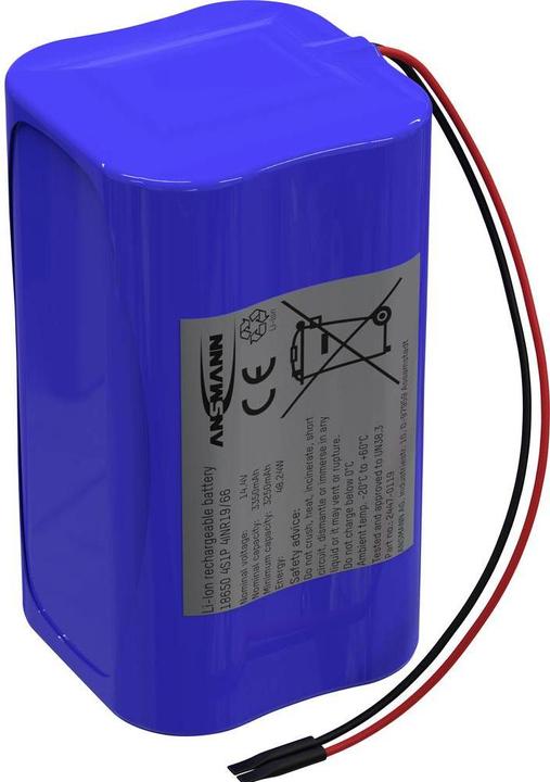 Actual product image Ansmann 4S1P battery pack 4x 18650 cable Li-Ion 14.4 V 3350 mAh (1 pcs., 18650, 3350 mAh)