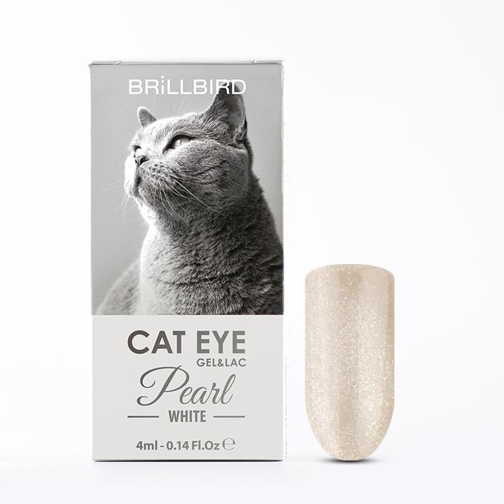 BrillBird Cat Eye Pearl White 4ml (White, Gel-Effekt Nagellack)