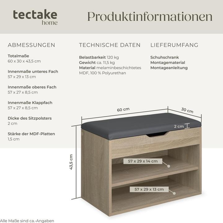 Produktbild tectake Phil (60 x 30 x 43.5 cm)