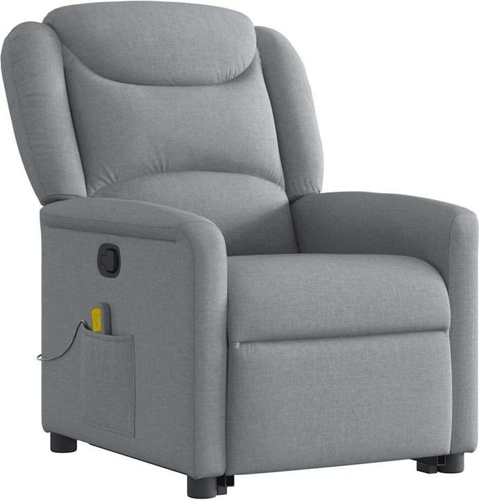 VidaXL Massagesessel mit Aufstehhilfe Hellgrau Stoff