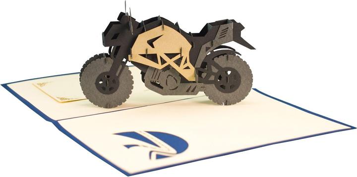 Produktbild Hervorragend 3D Pop-up Karte Motorrad blau (1 Stk.)