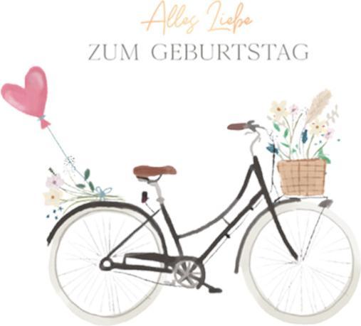 Image du produit Carte d'anniversaire imprimée vélo (1 pcs)