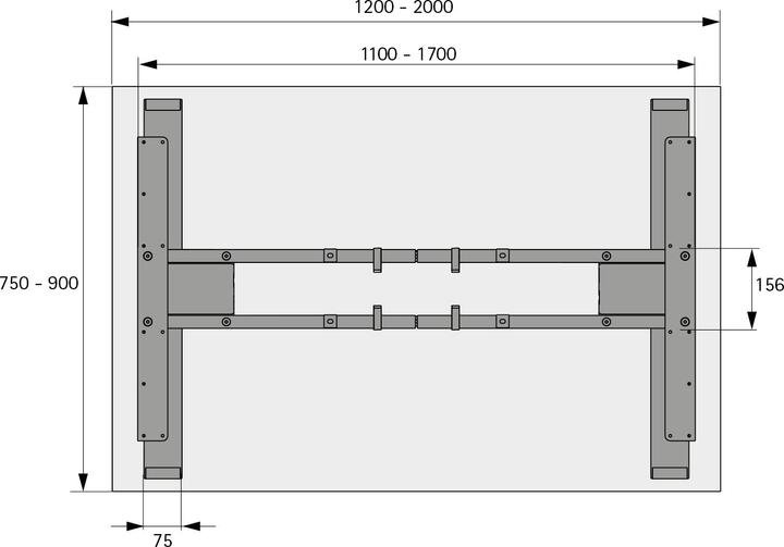 Actual product image Hettich Steelforce Pro 370 SLS 692-1182 mm sw