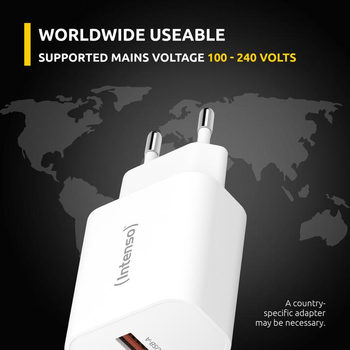 Image du produit Intenso Adaptateur 1x USB-A vers 1x USB-C blanc (30 W)