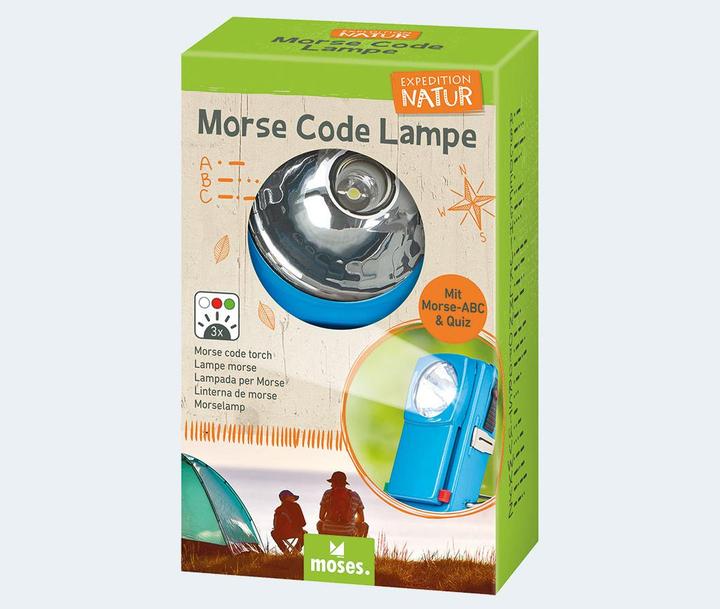 Produktbild Expedition Natur Morse Code Lampe, Kinder Taschenlampe mit Morse-ABC & Quiz, Outdoor-Lampe mi