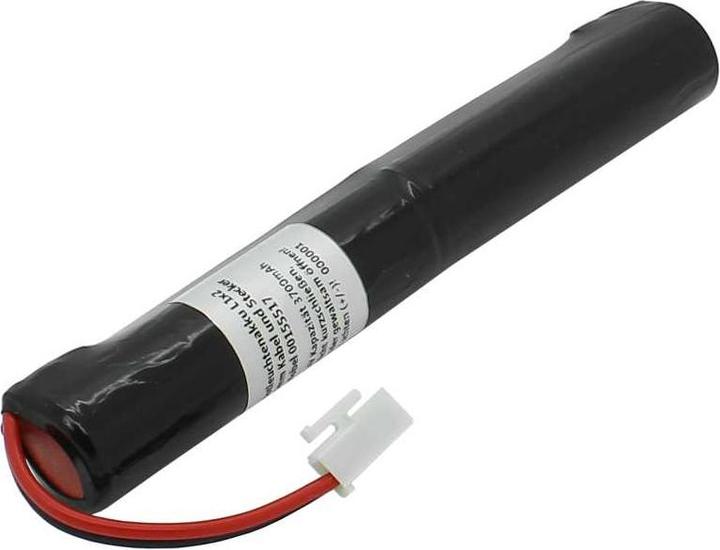 Actual product image XCell Notleuchtenakku NiMH 2,4V 3700mAh L1x2 4/3A mit 65mm Kabel und Stecker ersetzt Zumtobel 00155517 (1 pcs., 3700 mAh, Battery + charger)