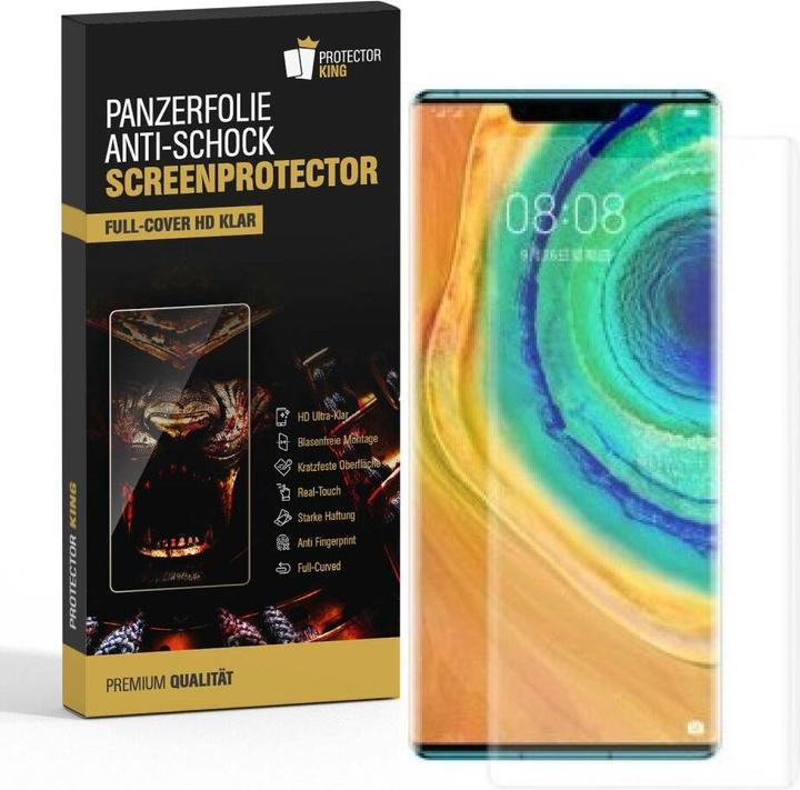 Produktbild Protectorking 2x Panzerfolie Anti-Shock Full Cover HD Klar (2 Stück, Huawei Mate 30 Pro)