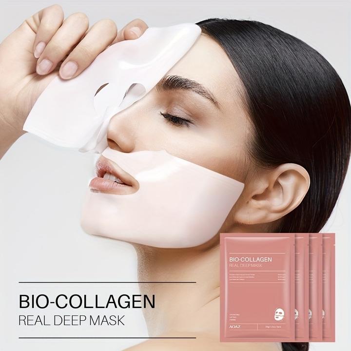 Produktbild PhoneLook 4er-Pack Bio-Kollagen Feuchtigkeitsmasken mit Hyaluronsäure und Niacinamid für alle Hauttypen (100 ml)