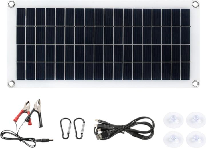 Produktbild WaveShare 18V 0.6A Semi flexibles polykristallines Solarmodul 10W mit USB Port (10 W, 0.46 kg)