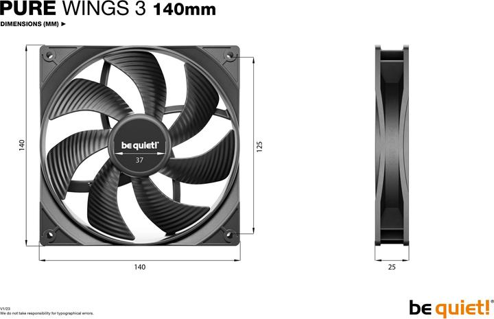 Image du produit be quiet! Pure Wings 3 140x140x25 (140 mm, 1 x)