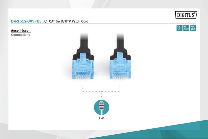 Produktbild Digitus Netzwerkkabel (U/UTP, CAT5e, 0.50 m)