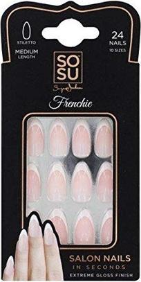 Immagine prodotto Sosu Cosmetici - Unghie artificiali Frenchie (unghie da salone) 24 pezzi (Unghie artificiali)