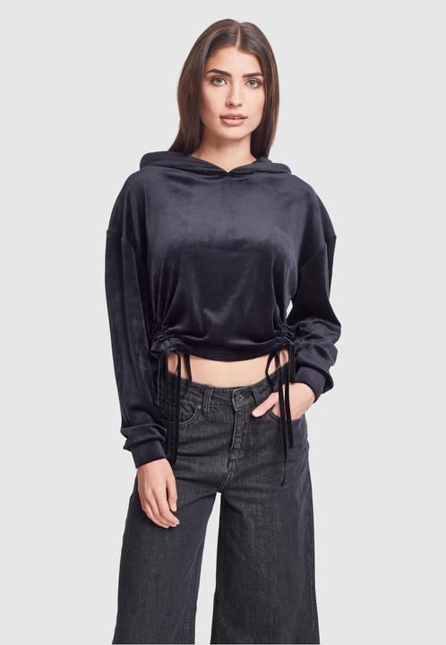 Immagine prodotto Urban Classics Felpa con cappuccio corta da donna in velluto (L)