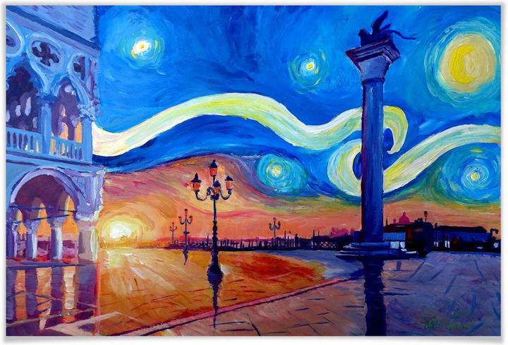 Produktbild Trenddeko Bleichner - Venedig bei Nacht (75 x 50 cm)