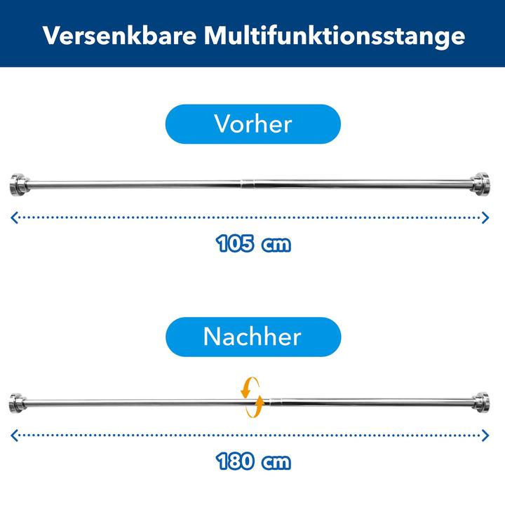 Produktbild Karat TeleskopDuschvorhangstange105180 cm