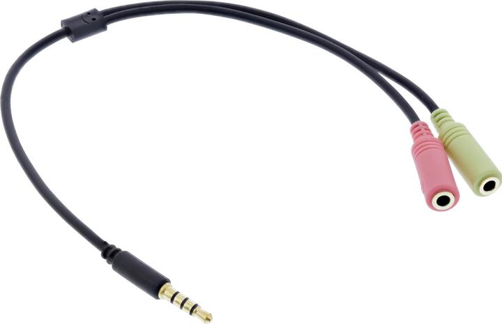 Produktbild InLine Audio Headset Adapterkabel (0.15 m, 3.5mm Klinke (AUX))