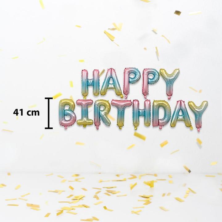 Actual product image Hermex Happy birthday letter balloon (1 x)