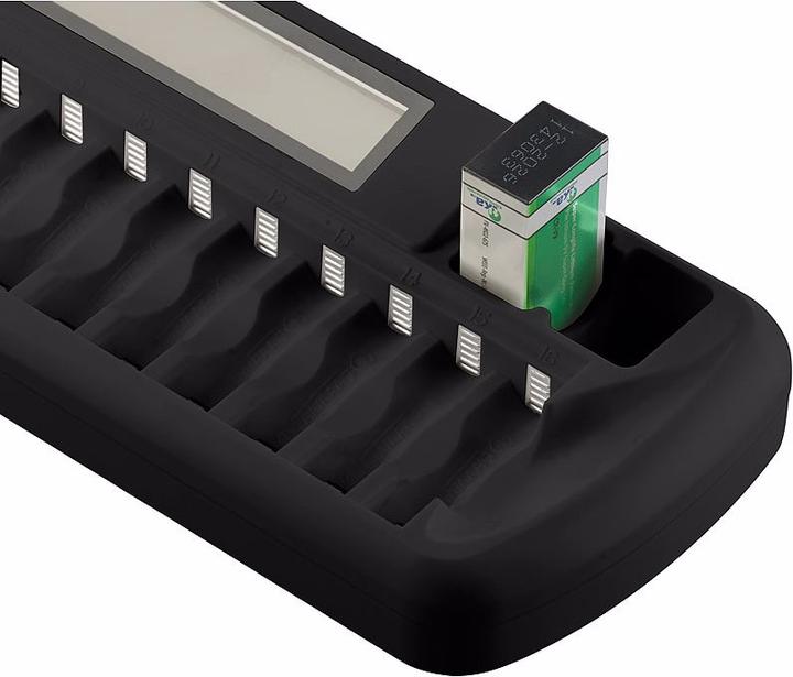 Immagine prodotto TKA Caricatore per 16 batterie AA(A) e 2 blocchi da 9 volt (Caricabatterie senza batteria)