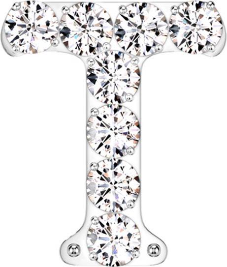 Immagine prodotto Star Piercing Threadless silber mit Kristallen silber Buchstabe T (senza ottone, Titanio G23)