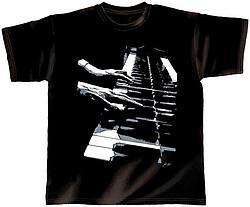 Rock You T-Shirt schwarz Piano Hands L (L)