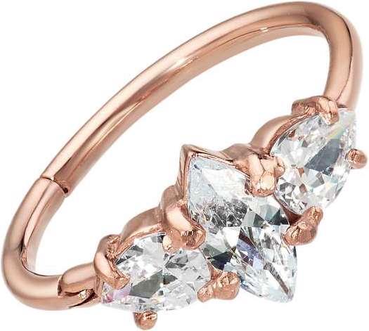 Bijouteria Ohrpiercing (Chirurgenstahl 316L, PVD Beschichtung (goldfarbig), Zirkonia)